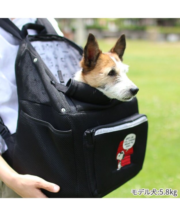 PET PARADISE スヌーピー メッシュ リュック 小型犬 ブラック