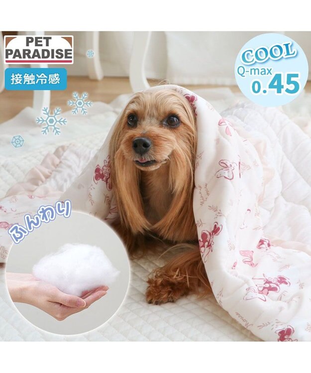 PET PARADISE ディズニー ミニーマウス もちっと クール ブランケット 《ハート柄》 ピンク