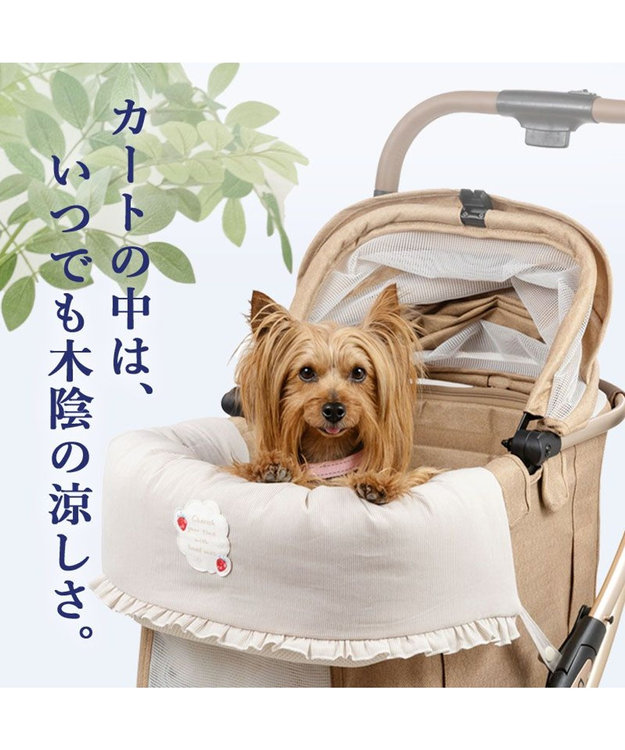 PET PARADISE ペットパラダイス クール カート用 クッション 《苺花柄》 ホワイト×レッド