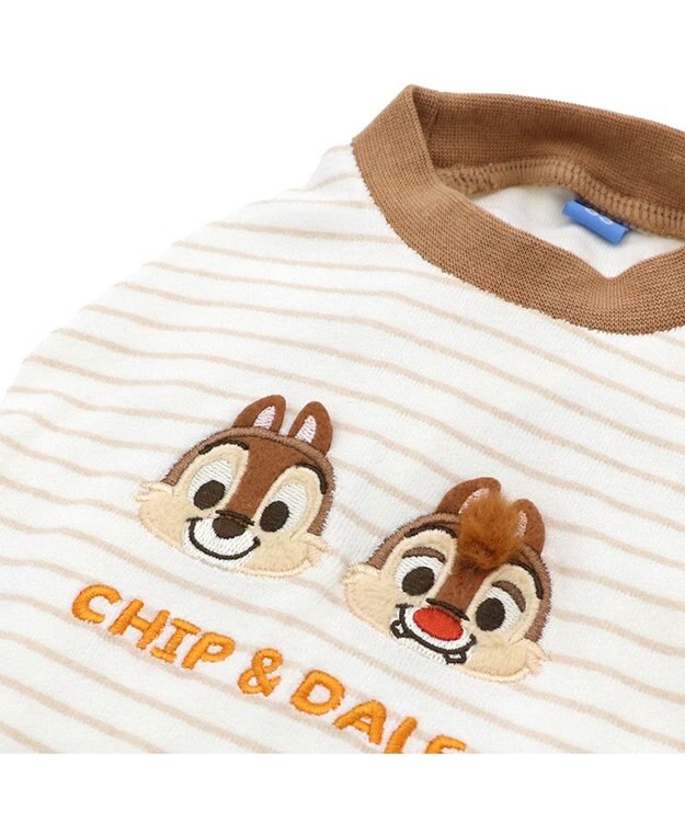 PET PARADISE ディズニー チップとデール サーモキープ お顔Tシャツ 小型犬 ホワイト×ブラウン