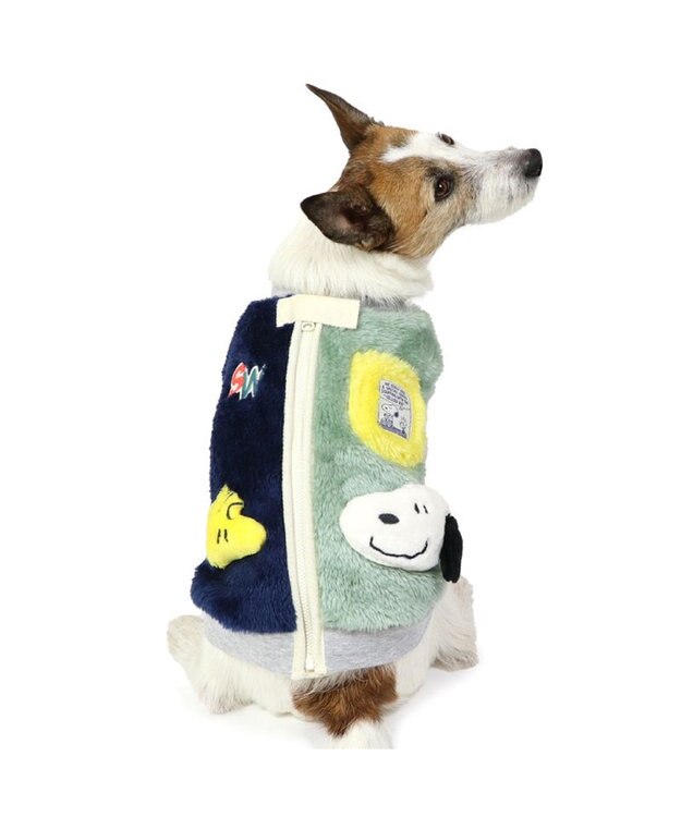 PET PARADISE スヌーピー 背中開きジップ ベスト 《マスコット》 小型犬 ブルー