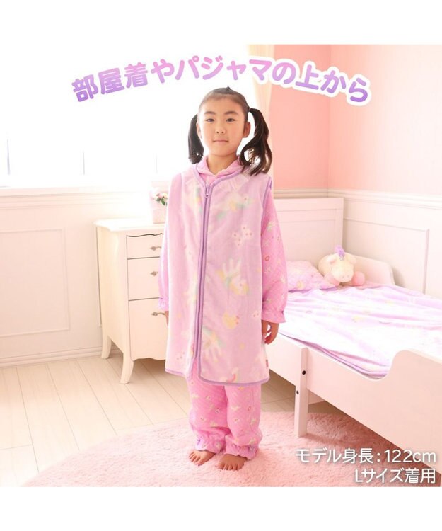 Mother garden マザーガーデン ユニコーン ふわふわ キッズ スリーパー 《ポップ柄》 M/L サイズ あったかベスト -
