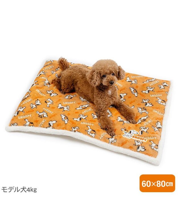 PET PARADISE スヌーピー 遠赤外線 角マット 《てくてく》 オレンジ