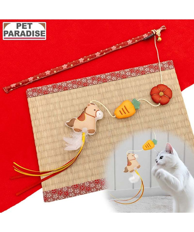 PET PARADISE ペットパラダイス キャット  猫じゃらし 《馬》 レッド