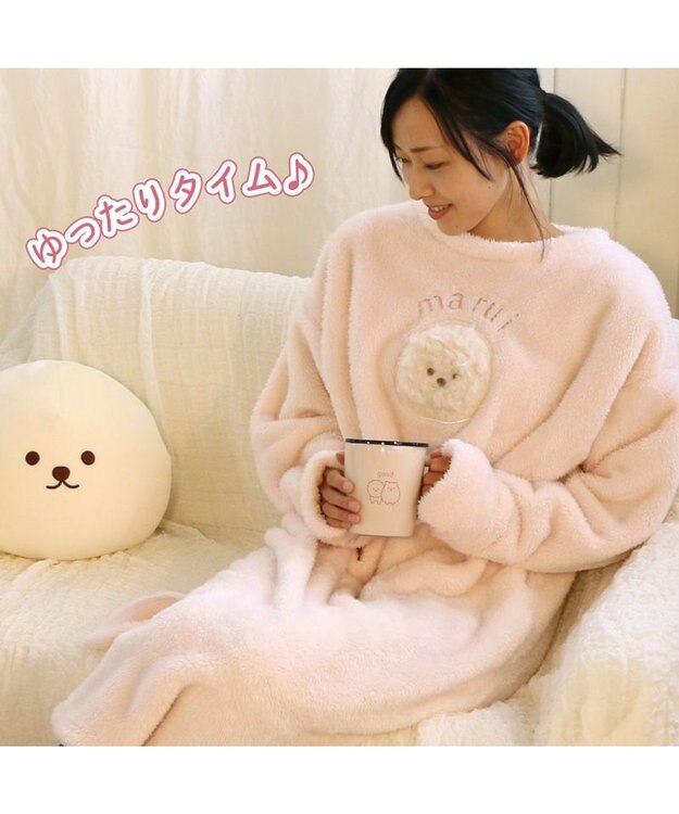 Mother garden マザーガーデン ふわんこ 蓋つき ステンレスマグカップ 380mL ピンク（淡）