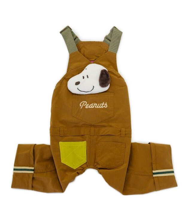PET PARADISE スヌーピー マスコット付き オーバーオール ブラウン 中型犬 大型犬 ブラウン