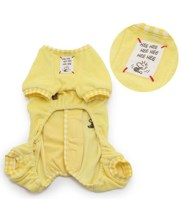 PET PARADISE 犬の服 犬 スヌーピー サーモキープ ロンパース 【小型犬】 ウッドストック 黄