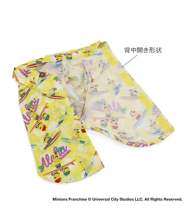 PET PARADISE ミニオン 接触冷感 背中開き アロハシャツ 《サーフ》 小型犬 イエロー