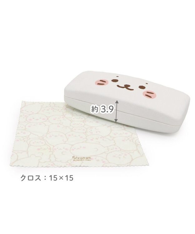 Mother garden しろたん クロス付き メガネケース 《顔ぼん柄》 顔ぼん