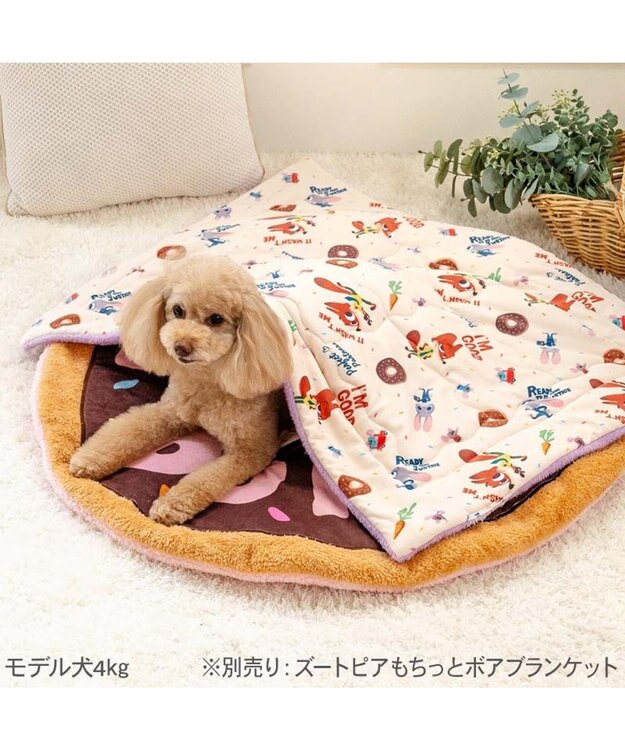 PET PARADISE ディズニー ズートピア 遠赤外線 ドーナツマット ブラウン