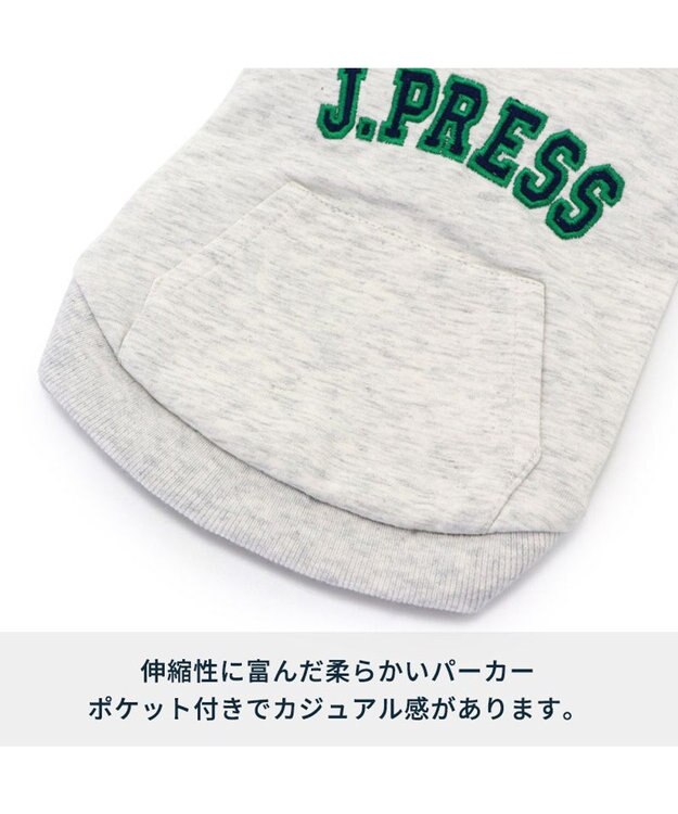 PET PARADISE 犬の服 犬 冬服 パーカー J.PRESS 【小型犬】 カレッジ ロゴ グレー