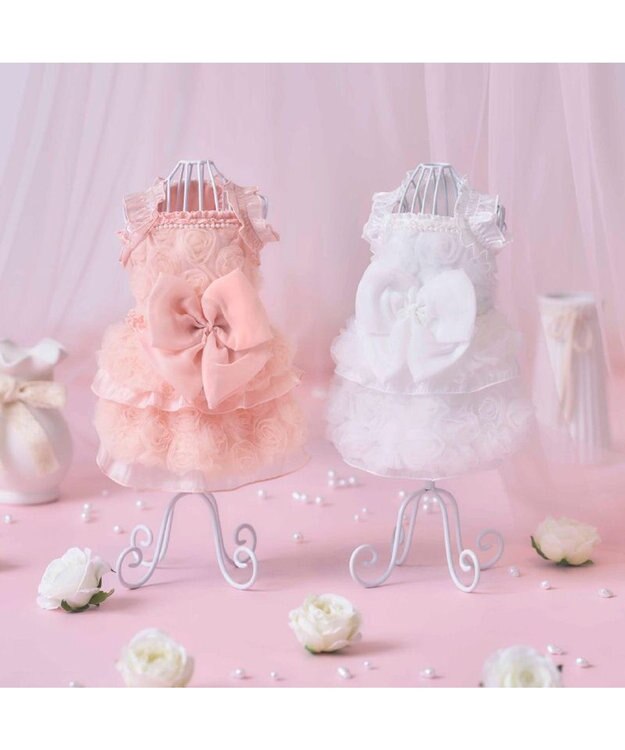 PET PARADISE cherircouture メニーローズ ワンピース ホワイト 小型犬 ホワイト