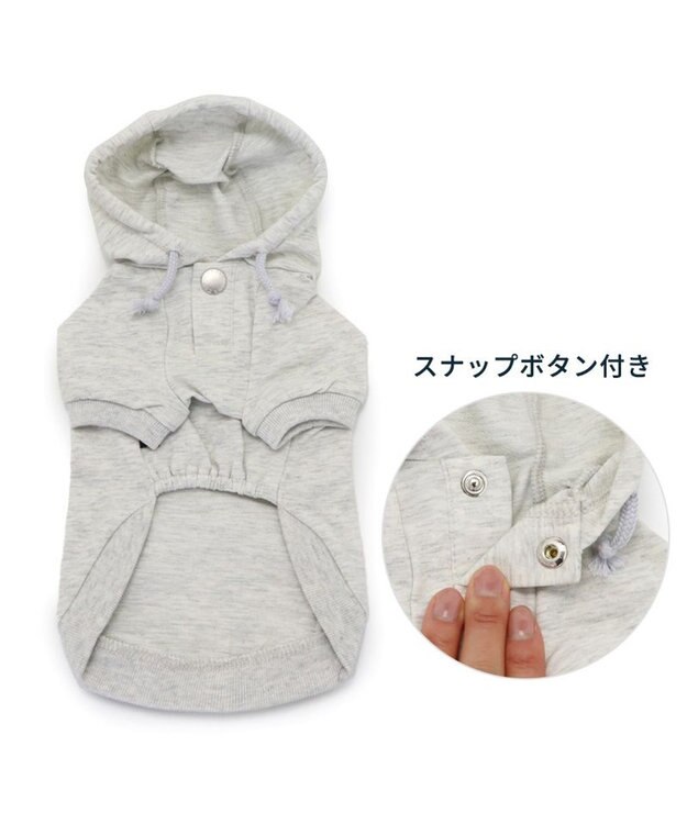 PET PARADISE 犬の服 犬 冬服 パーカー J.PRESS 【小型犬】 カレッジ ロゴ グレー