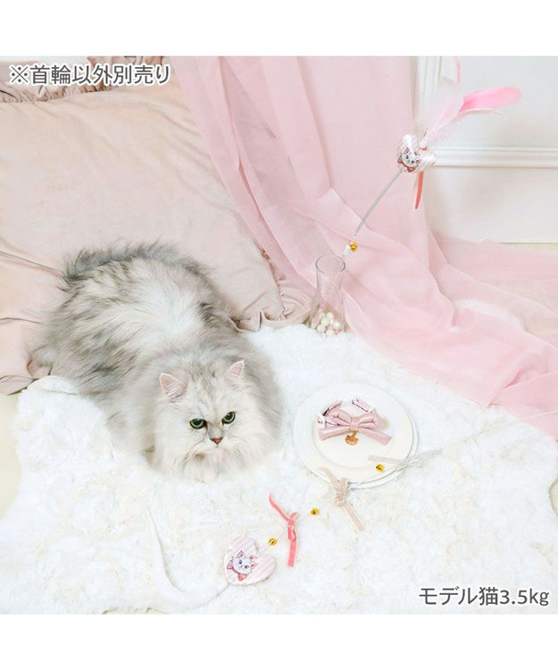 PET PARADISE ディズニー マリー むっちリボン 首輪 Ｓ/Ｍ ピンク