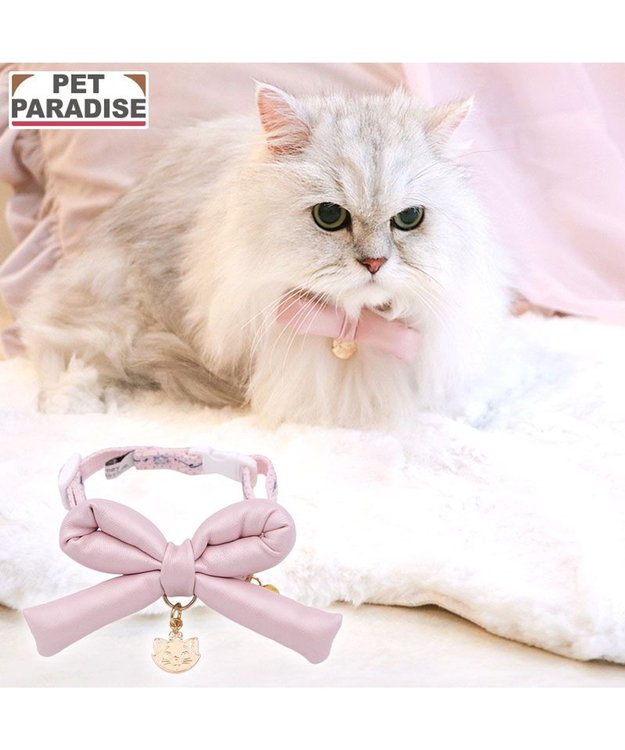 PET PARADISE ディズニー マリー むっちリボン 首輪 Ｓ/Ｍ ピンク