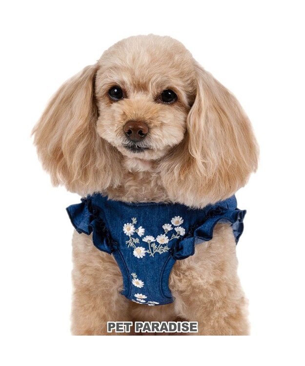PET PARADISE ペットパラダイス デニムフリルハーネス 4Ｓ/ 3S ネイビー