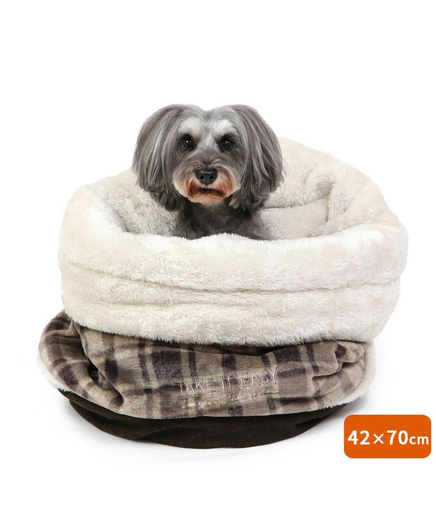 PET PARADISE ペットパラダイス 筒形寝袋 遠赤外線 《チェック柄》 42cm×70cm チェック柄