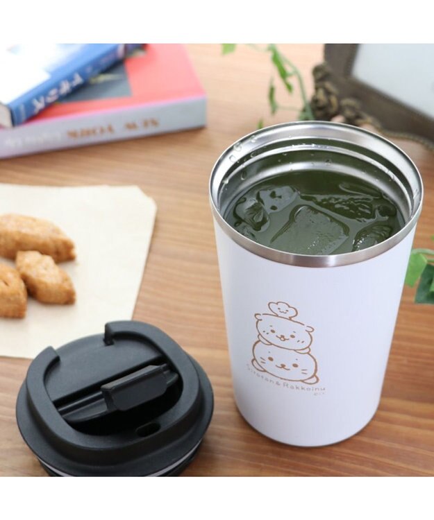 Mother garden しろたん フタつき ステンレスタンブラー 380mL 保冷 保温  コップ らっこいぬ