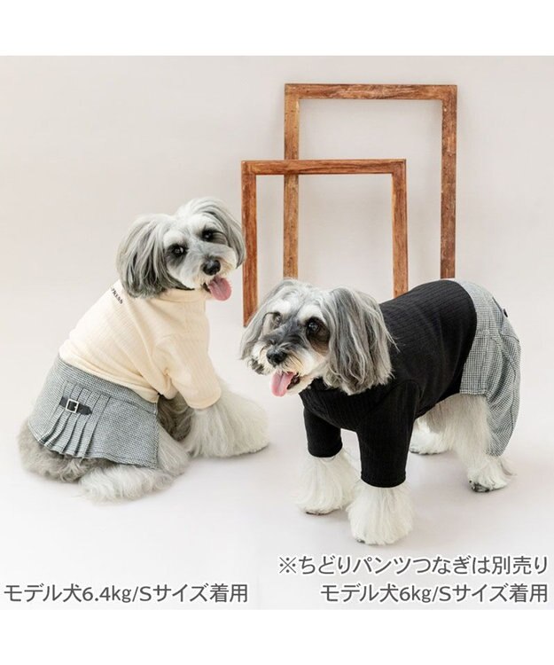 PET PARADISE J.PRESS ちどり柄 スカートつなぎ 小型犬 ホワイト