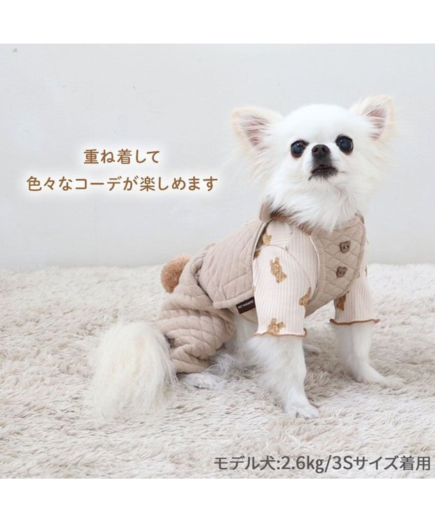 PET PARADISE ペットパラダイス くまちゃん キルト オーバーオール 小型犬 くまちゃん
