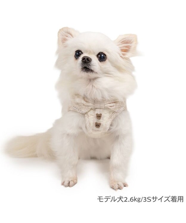 PET PARADISE ペットパラダイス くまちゃん グレンチェック ベストハーネス  小型犬 Ｓ ベージュ