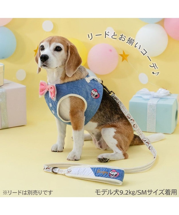 PET PARADISE スヌーピー バースデー ベストハーネス ＳＭ ブルー