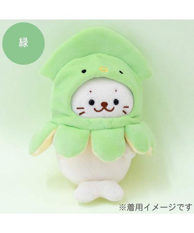 Mother garden しろたん ついてきちゃうしろたん マスコット用 着せ替え服 イカ頭巾 《緑》 単品 緑