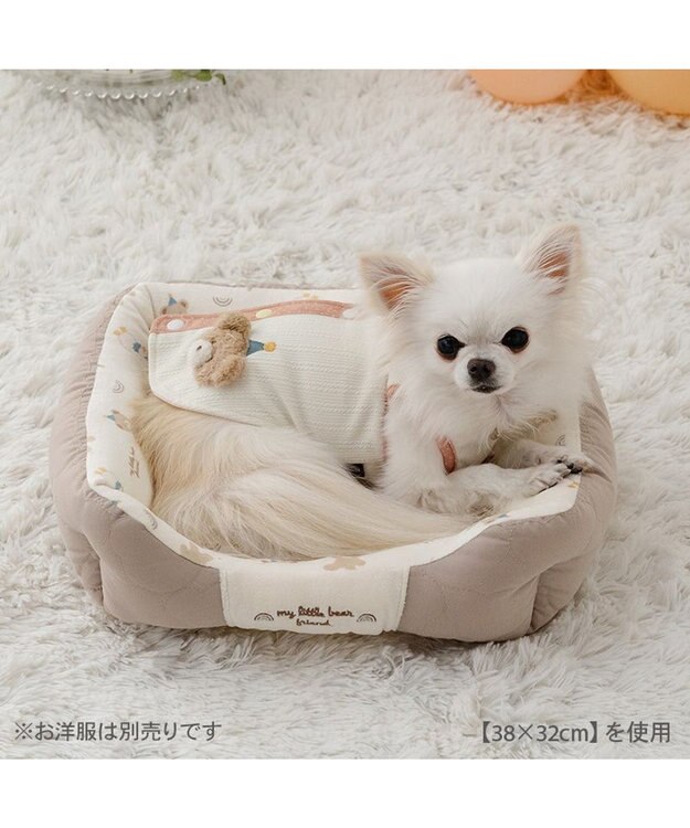 PET PARADISE ペットパラダイス くまちゃん キルトカドラー S  超小型犬 38×32cm ブラウン
