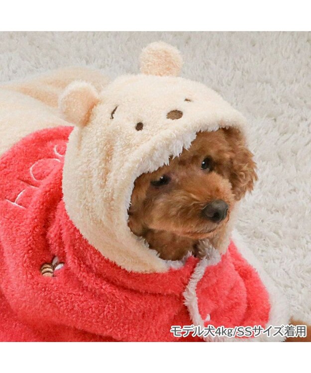 PET PARADISE ディズニー くまのプーさん 着る毛布 小型犬 イエロー×レッド