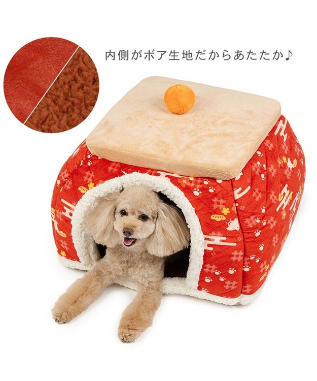 PET PARADISE ペットパラダイス こたつ ハウス 《千鳥柄》 Ｌ レッド