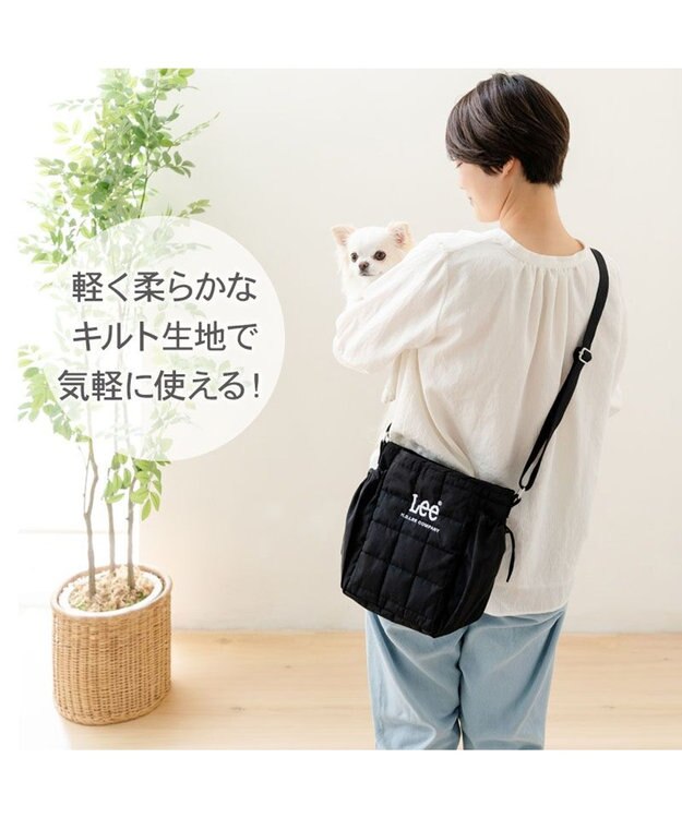 PET PARADISE Lee スクエアキルティング お散歩 バッグ ブラック