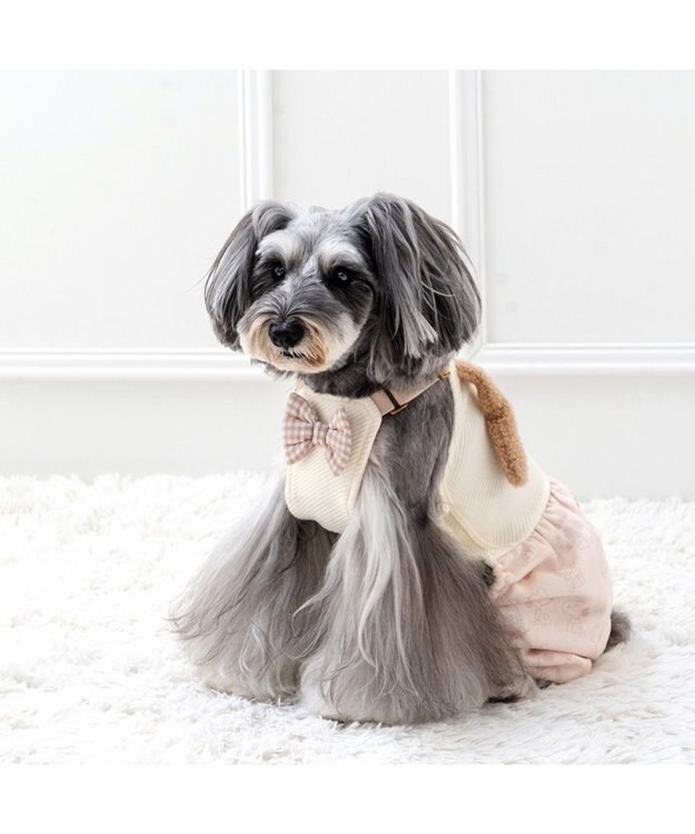 PET PARADISE スヌーピー なかよし オーバーオール 小型犬 ベージュ
