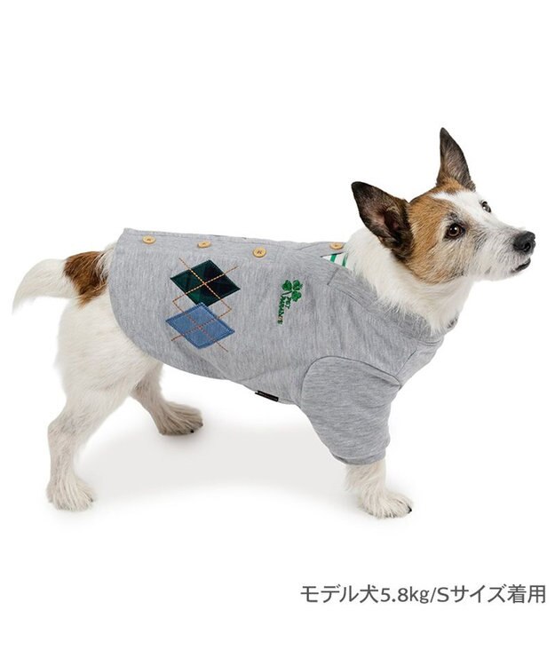 PET PARADISE ペットパラダイス カーディガン風 トレーナー 小型犬 グレー