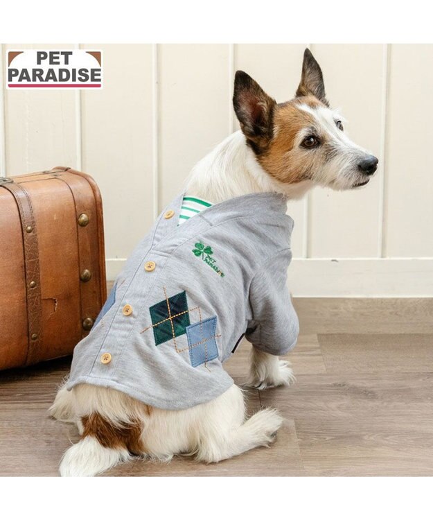 PET PARADISE ペットパラダイス カーディガン風 トレーナー 小型犬 グレー