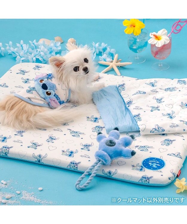 PET PARADISE ディズニー スティッチ もちっと クールマット ホワイト×ブルー