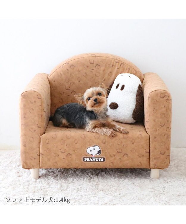 PET PARADISE スヌーピー ソファ 顔クッション付き 小型犬 ベージュ