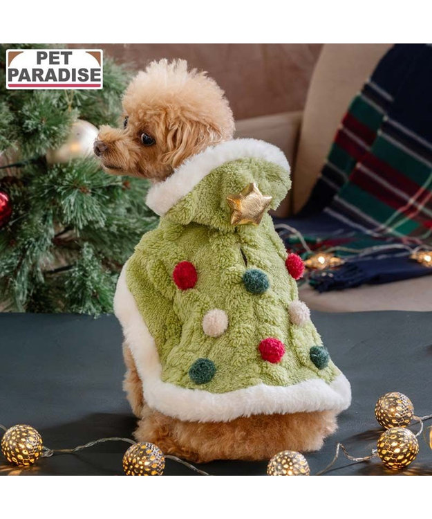 PET PARADISE ペットパラダイス ツリー ポンチョ 2026 小型犬 グリーン