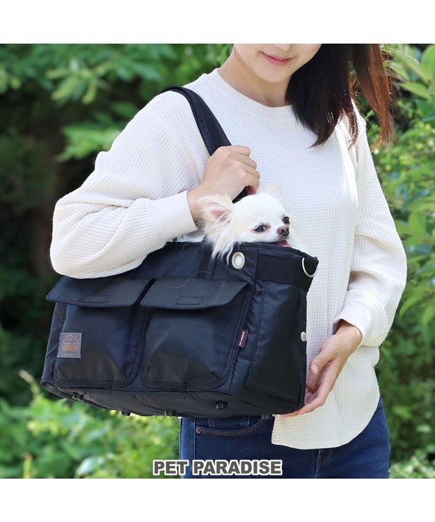 PET PARADISE ペットパラダイス 四角キャリーバッグ【超小型犬】 ブラック