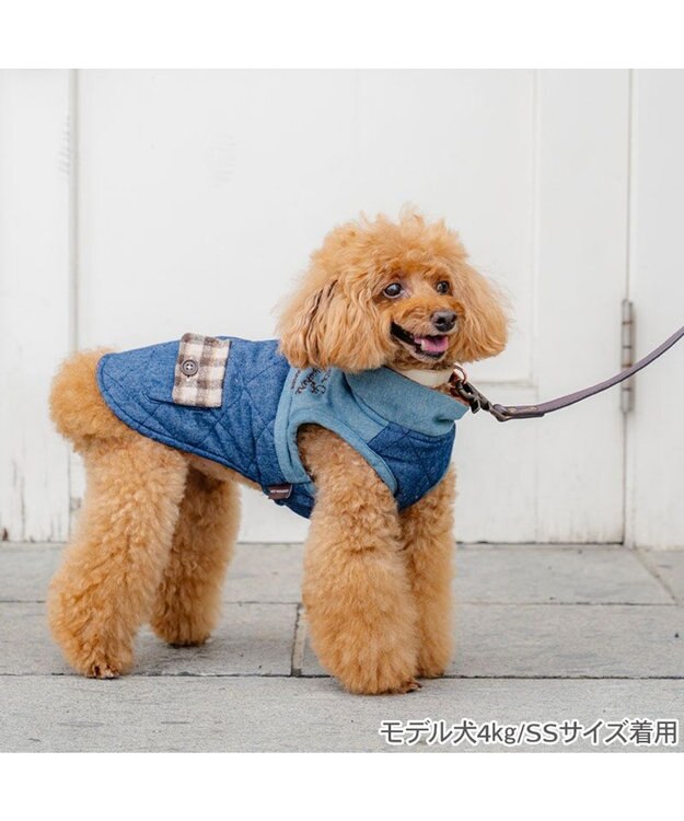 PET PARADISE ペットパラダイス デニム風 キルティングベス 小型犬 ネイビー
