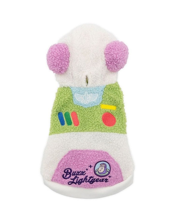 PET PARADISE ディズニー トイ・ストーリー バズ もこもこ パーカー 小型犬 ホワイト×ライム