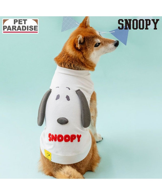 PET PARADISE スヌーピー 顔ボン トレーナー 中型犬 大型犬 ホワイト