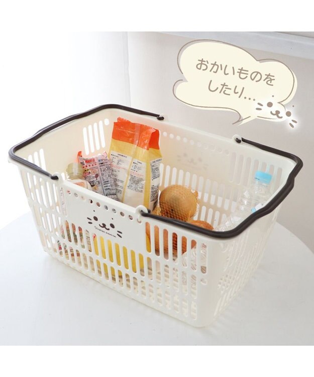 Mother garden しろたん お買い物 バスケット 49.5×24×35cm 日本製 -