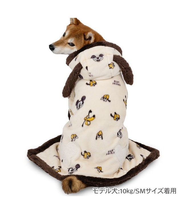 PET PARADISE ディズニー プルート 着る毛布 中型犬 ホワイト×ブラウン
