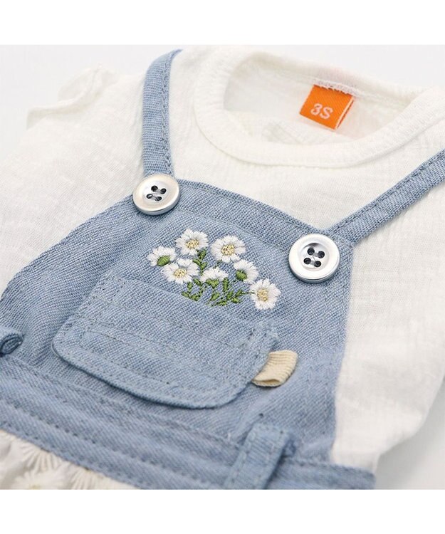 PET PARADISE ペットパラダイス スカートつなぎ 《花 刺繍》 小型犬 ホワイト