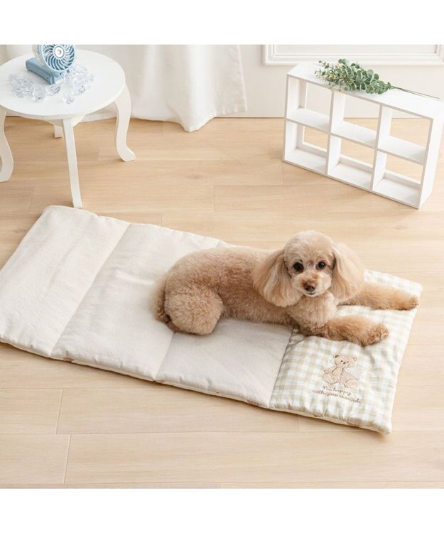 PET PARADISE ペットパラダイス くまちゃん クール ロールマット 《アイス柄》 ベージュ