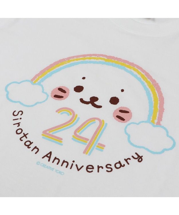 Mother garden しろたん 24周年アニバーサリー柄 Tシャツ 半袖 白~オフホワイト