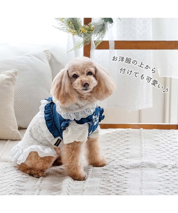 PET PARADISE ペットパラダイス デニムフリルハーネス ＳＳ ネイビー