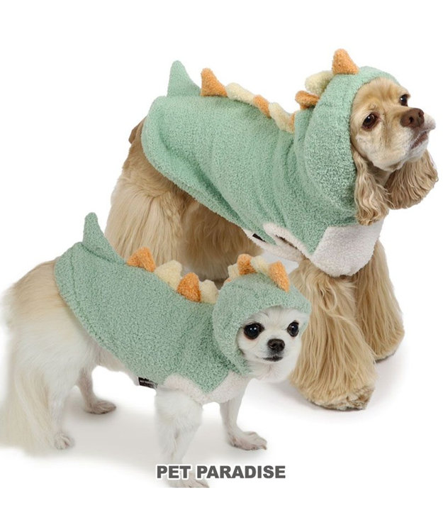 PET PARADISE ペットパラダイス ふわふわ 恐竜なりきり 小型犬 グリーン