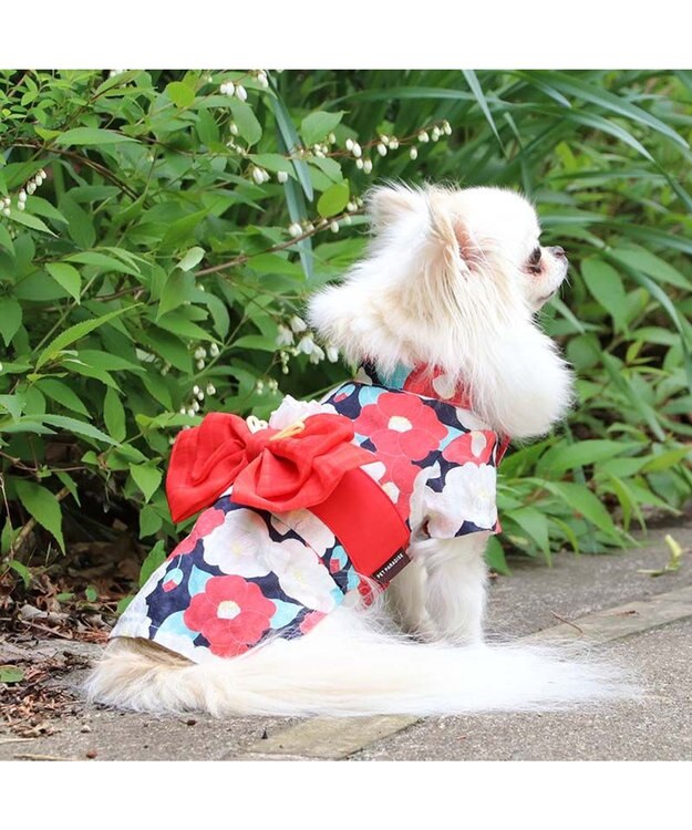 PET PARADISE 犬の服 夏 犬服 浴衣 椿柄 赤  【小型犬】 赤