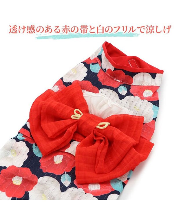 PET PARADISE 犬の服 夏 犬服 浴衣 椿柄 赤  【小型犬】 赤